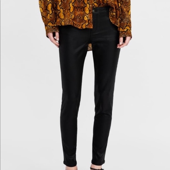Zara skinny jeans black coated premium denim - Picture 2 of 7
